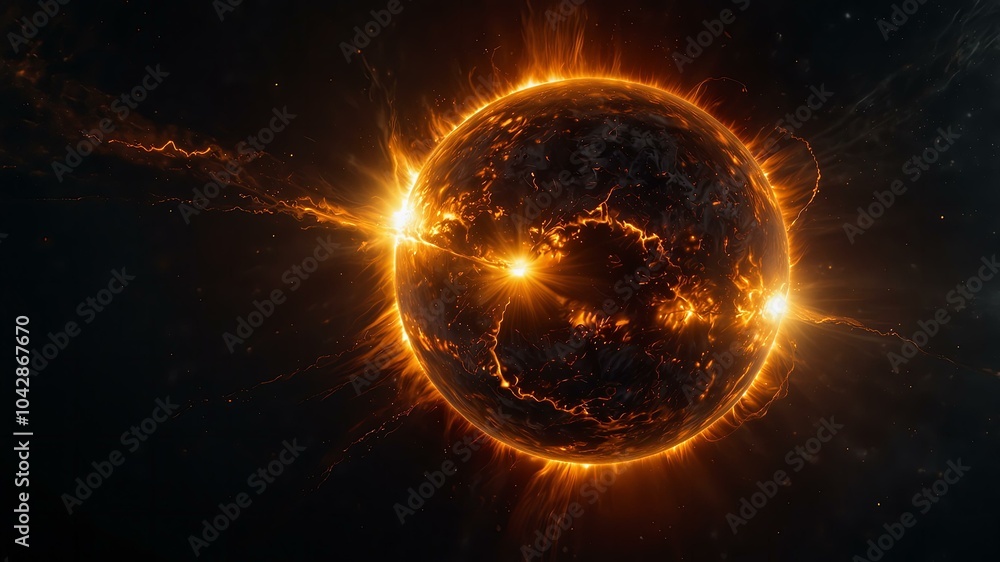 Fototapeta premium 太陽フレアのエネルギーの爆発/宇宙の嵐