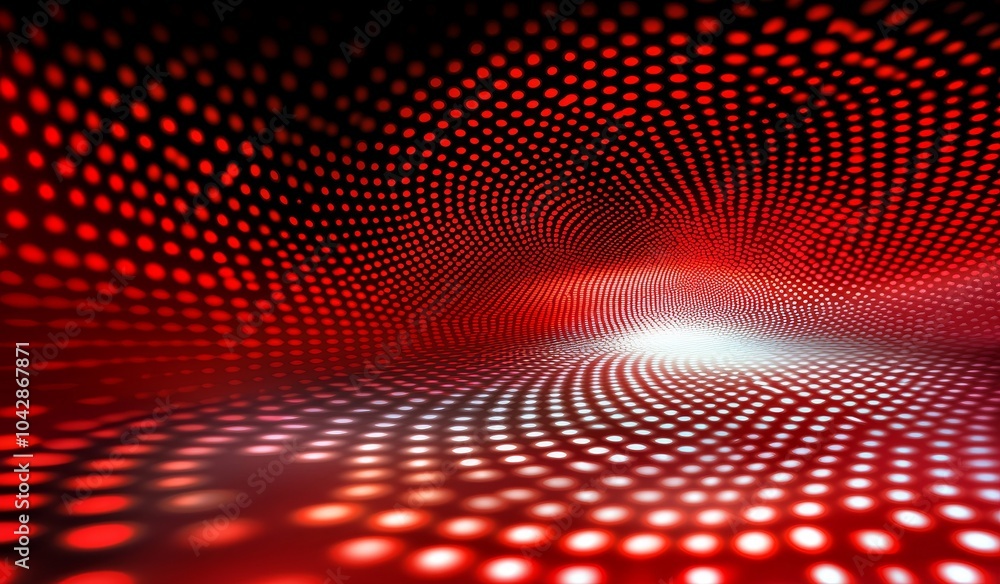 Red Gradient Background with Red Light Dots and Dark Stage Background, Creating a High-End Atmosphere for Abstract Digital Technology Red Gradient Background with Red Light Dots and Dark Stage Background, Creating a High-End Atmosphere for Abstract Digital Technology