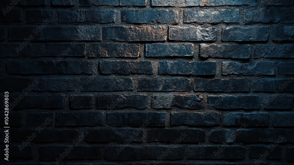 Fototapeta premium Purple light on brick wall, textured background with abstract design and modern industrial aesthetic