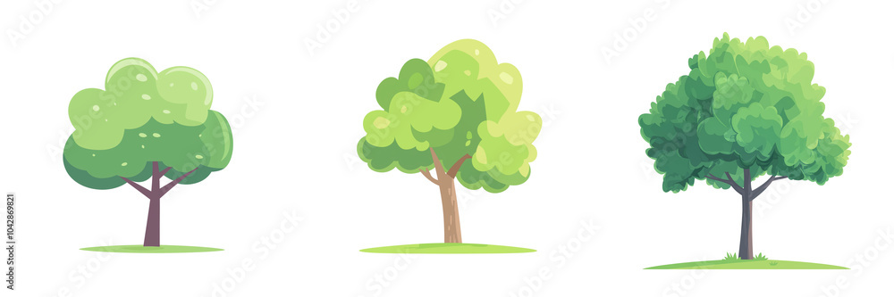 illustration of three trees isolated against a white background illustration of three trees isolated against a white background