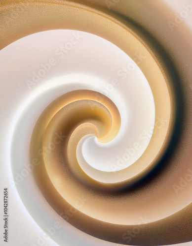 A mesmerizing swirl of creamy gold and beige, creating a hypnotically beautiful abstract design.  Elegant and calming. photo