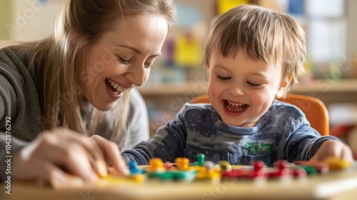 Playful Therapy Session with Child and Therapist