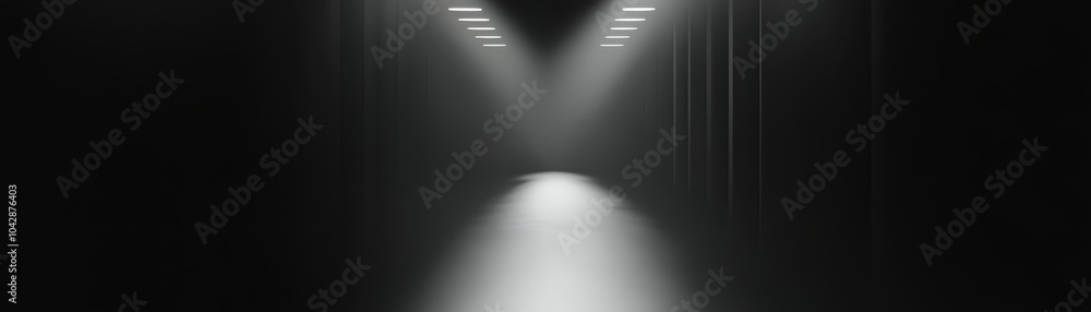 Obraz premium Illuminated darkness, a captivating display of light and shadow in architectural design