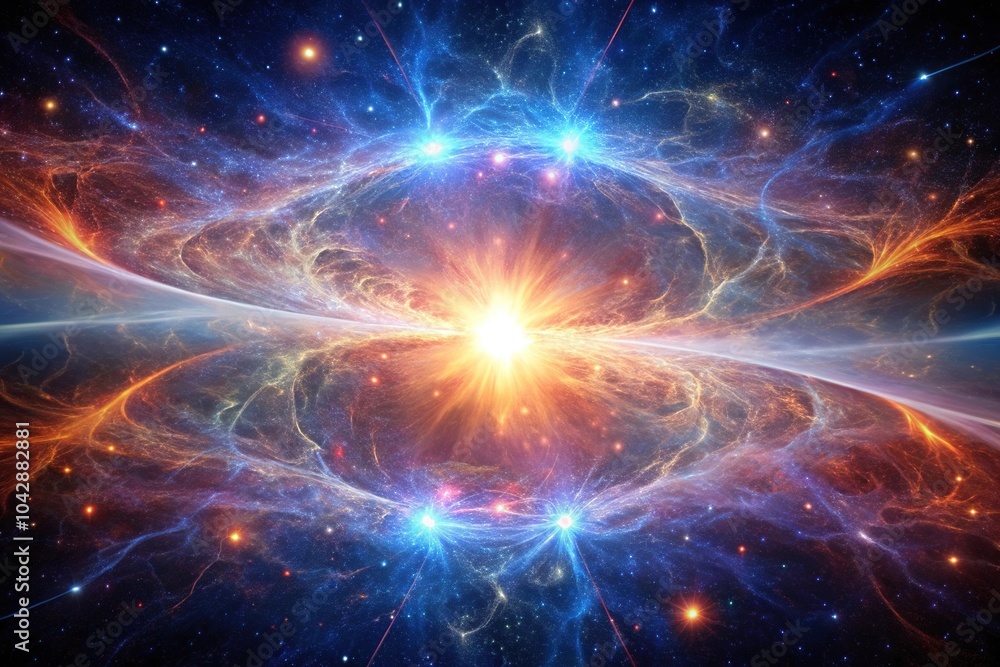 Fototapeta premium Cosmic matter emits energy from plasma