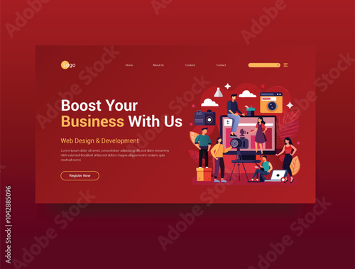 Modern film industry business web banner template design