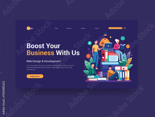Modern book selling online ecommerce store web banner cover template design
