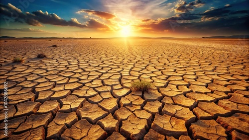 Cracked earth natural textured background panoramic