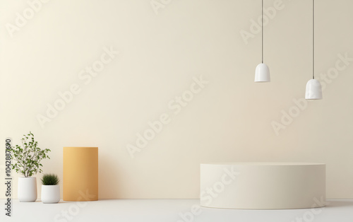 Minimalist e-commerce product display table business background photo