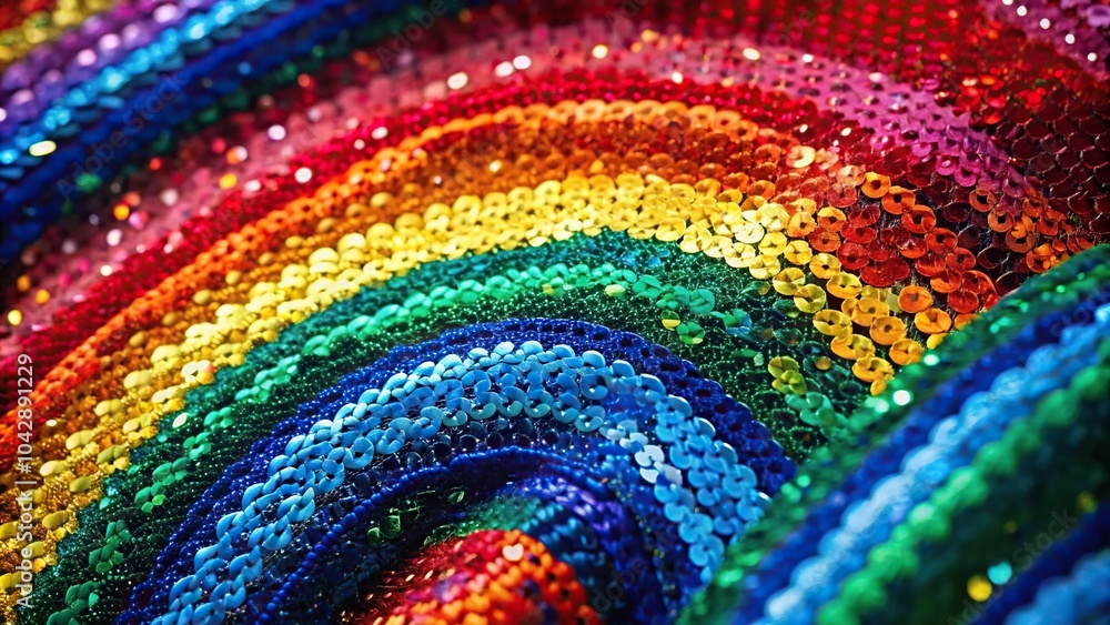 Low angle fabric material with rainbow sequins embroidered background wallpaper festive Low angle fabric material with rainbow sequins embroidered background wallpaper festive