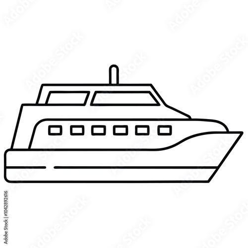 Ferry Watercraft Vector.