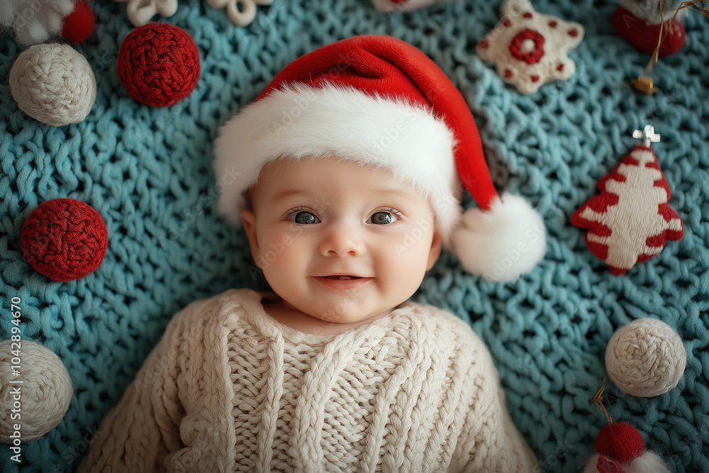 Adorable Wallpaper Showcasing A Baby Wearing A Festive Santa Hat, Surrounded By Holiday Toys And Soft Snowflakes Falling Gently, Creating A Joyful Holiday Atmosphere Adorable Wallpaper Showcasing A Baby Wearing A Festive Santa Hat, Surrounded By Holiday Toys And Soft Snowflakes Falling Gently, Creating A Joyful Holiday Atmosphere