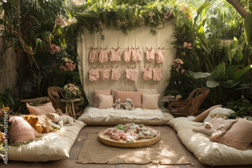 Cozy Outdoor Baby Shower Sc...