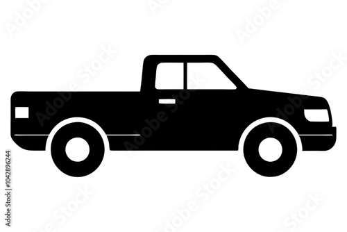 Pickup Truck | isolated vector silhouette illustration on white background