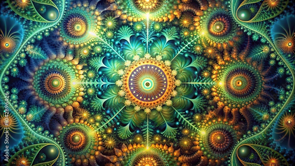 Fractal nature geometries in surreal dream-like style Fractal nature geometries in surreal dream-like style