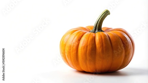 cute Halloween pumpkin close-up on white background