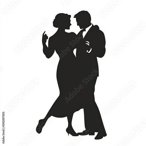 Salsa Dancers Silhouette, I...