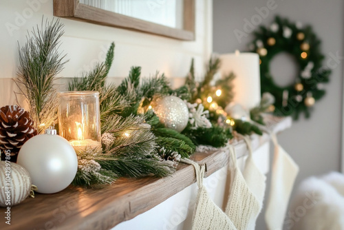 Rustic Mantle With Stocking...