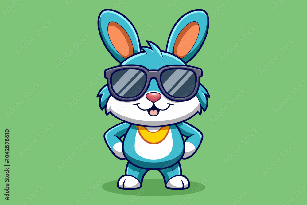 Fototapeta premium Cool Easter Bunny Rabbit in Sunglasses Cartoon