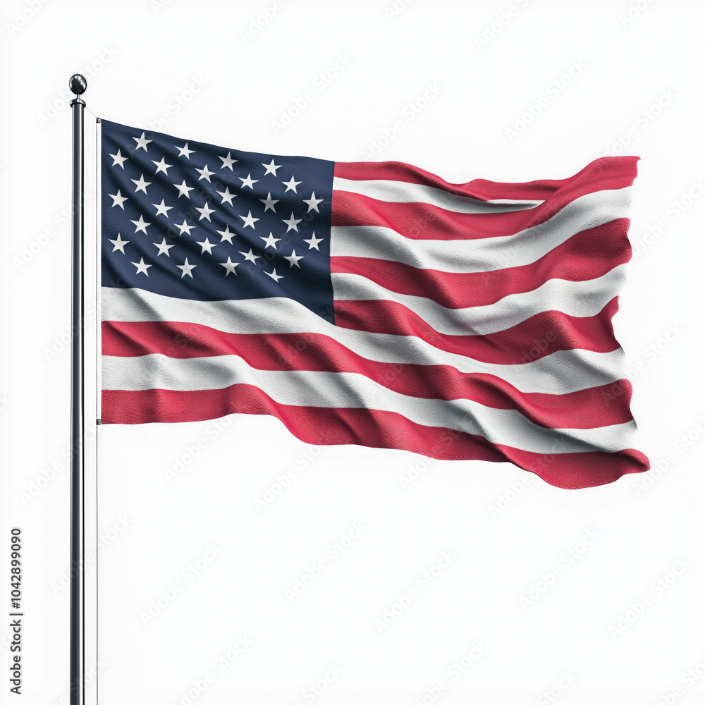 Obraz premium Us Flag Waving Isolated