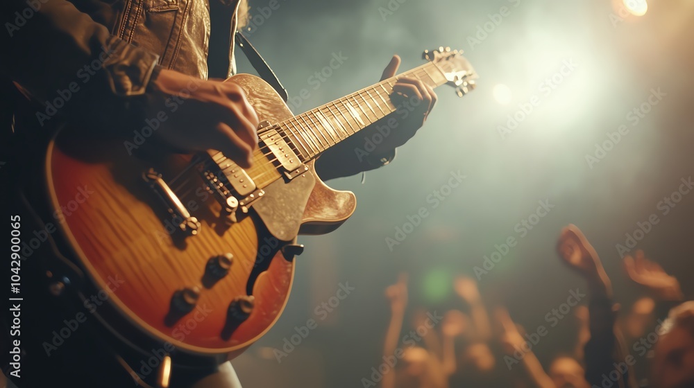 Fototapeta premium Electric guitar performance at concert