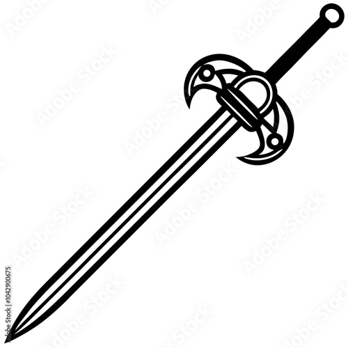 rapier sword isolated on white