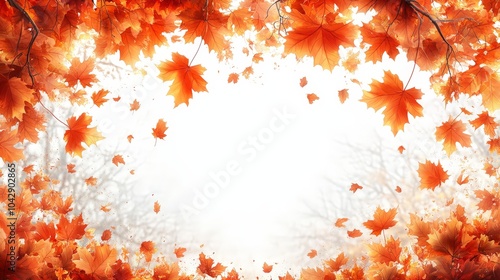 Clean Autumn Leaves Arranged on White Background