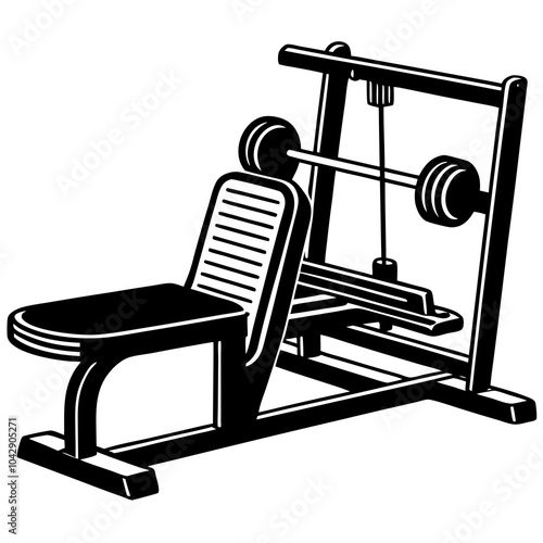 seated row machine  isolated on white