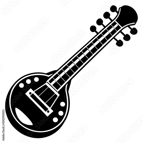 sitar guitar illustration