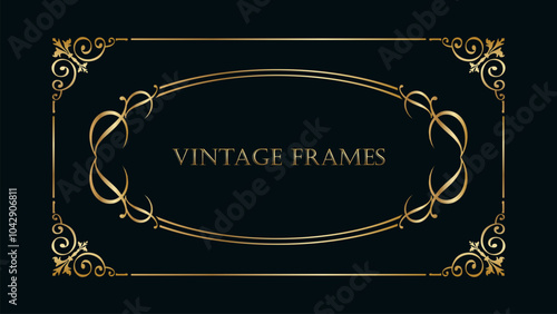 Photography Gold border photo frame for photos and slides
