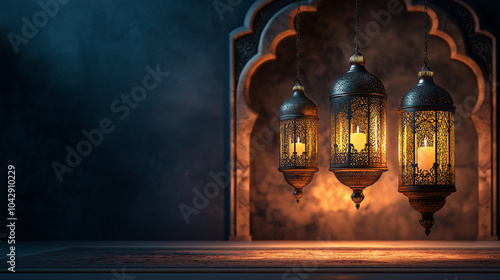 Ramadan Background with Montastrea cavernosa showcasing holy traditions and Arabic culture photo