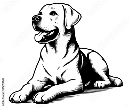 Hand drawn cute Labrador retriever, vector sketch isolated on white background, SVG vector
