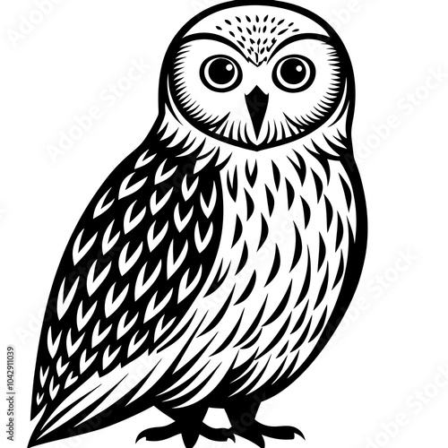 snowy owl on white background