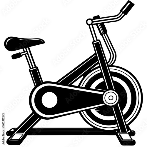 stationary bicycle isolated on white