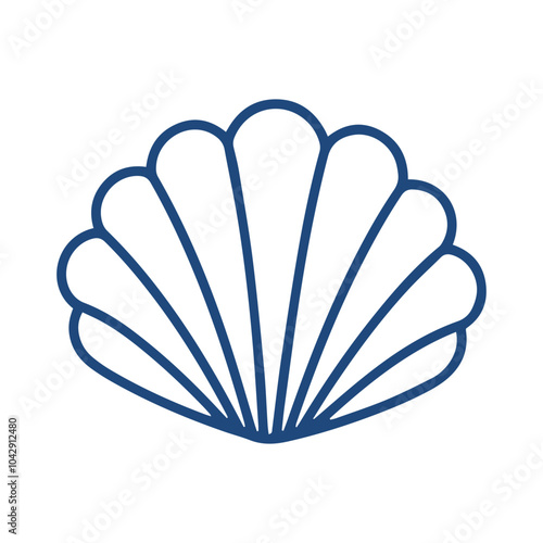 seashell line icon