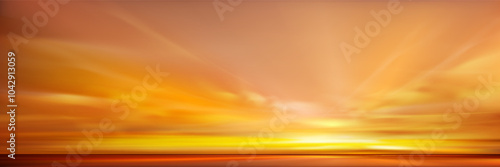 Sunset Sky Background,Autumn Orange Sunrise and Sun over Sea Beach,Vector Beautiful Winter Nature Golden Hour in Pink,Yellow,Red Sky Before Sundown in Summer,Cartoon Spring Landscape with sunlight