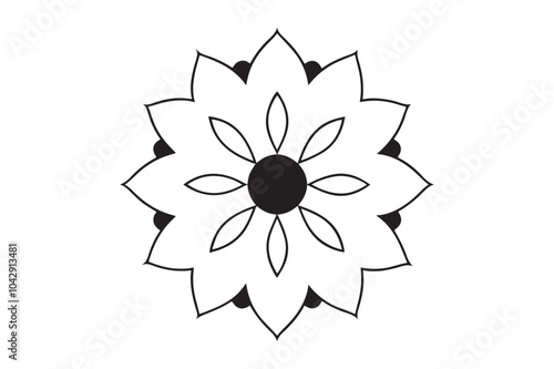 Plantilla para colorear mandalas vector illustration line art 8.eps