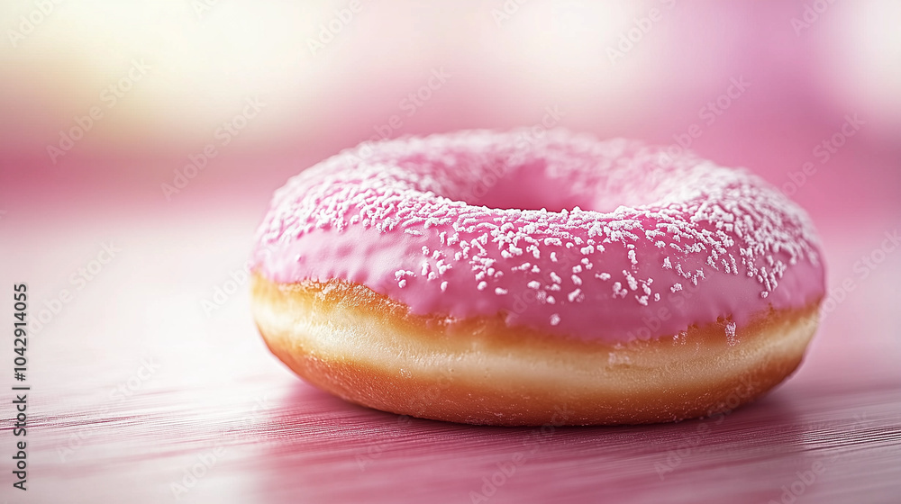 donut with sprinkles on pink donut with sprinkles on pink
