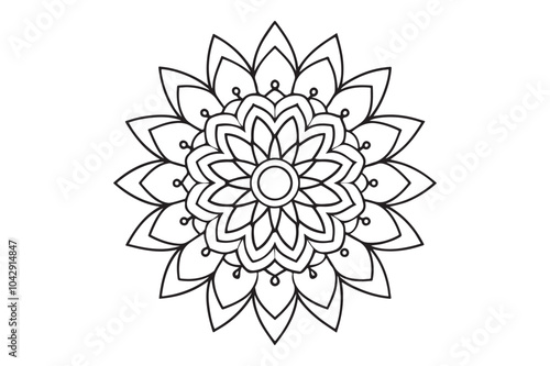 Plantilla para colorear mandalas vector illustration line art 20.eps