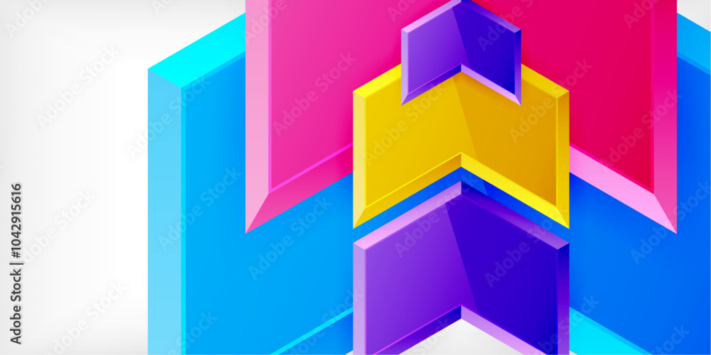 Vector 3d arrow techno design template Vector 3d arrow techno design template