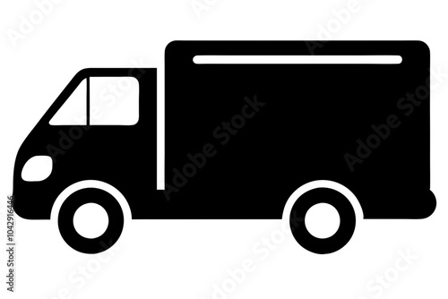 Delivery Truck | isolated vector silhouette illustration on white background