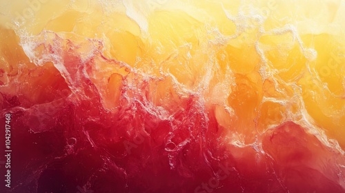 Top view of red and yellow jelly, white backdrop, cranberry juice, translucent textures, warm and rich contrast. photo