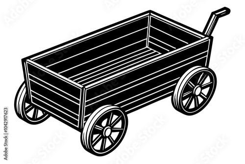 wooden cart Religare vector art illustration