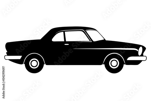 Classic Car | isolated vector silhouette illustration on white background