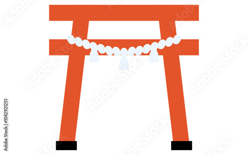 しめ縄のついた神社の鳥居のアイコン