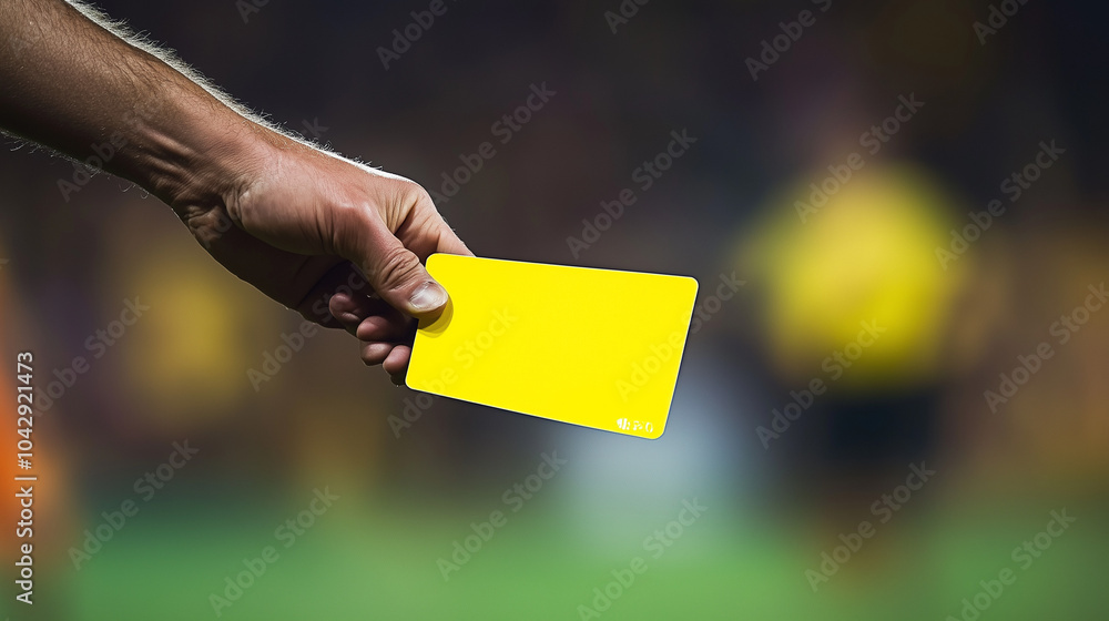 A yellow card. Warning. The game is on the verge of a foul
A yellow card. Warning. The game is on the verge of a foul