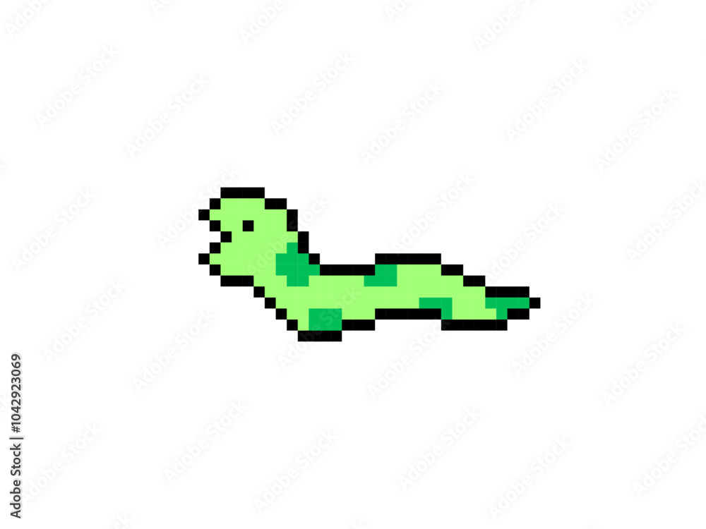 Fototapeta premium へびのドット絵のイラスト