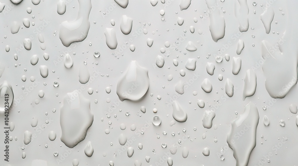 Water drops on white wall background texture - a delicate and captivating sight. This image showcases water drops resting on a white wall with a distinct background texture Water drops on white wall background texture - a delicate and captivating sight. This image showcases water drops resting on a white wall with a distinct background texture