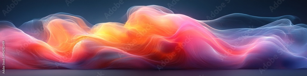 Obraz premium Abstract colorful waves blending in a smooth gradient.