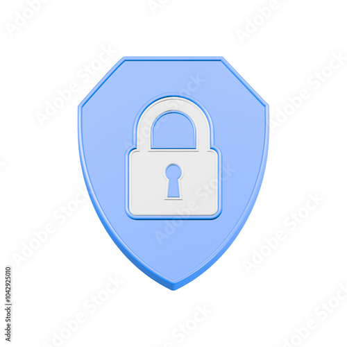 Free Download secure lock shield icon 3d blue color - GFXLoad