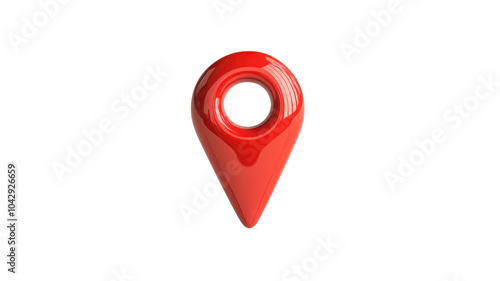Free Download A vibrant red location pin icon, perfect for maps, navigation apps, and location-based services, symbolizing precise positioning on transparent background. - GFXLoad